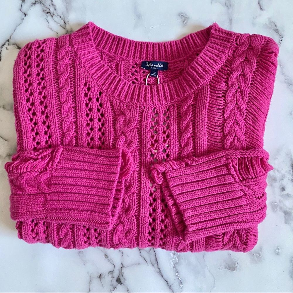 Splendid Drop Needle Cable Sweater - Picture 5 of 7